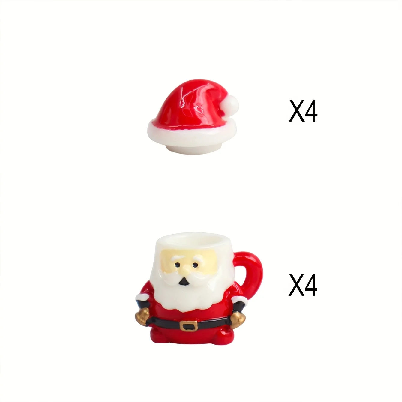 Mini Santa Claus Teacup Figurines – Cute Resin Christmas Miniatures for Home & Garden Decor